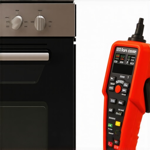 Expert Oven Diagnostic Tools Thermal camera and multimeter used for oven troubleshooting.