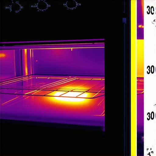 Thermal Imaging in Oven Diagnostics Thermal camera showing heat distribution in an oven's heating element