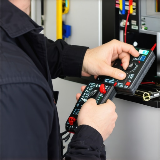 Using a multimeter for appliance maintenance Technician testing appliance wiring with a digital multimeter