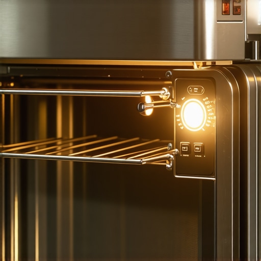 Interior view of an oven with focus on the temperature sensor and heating elements