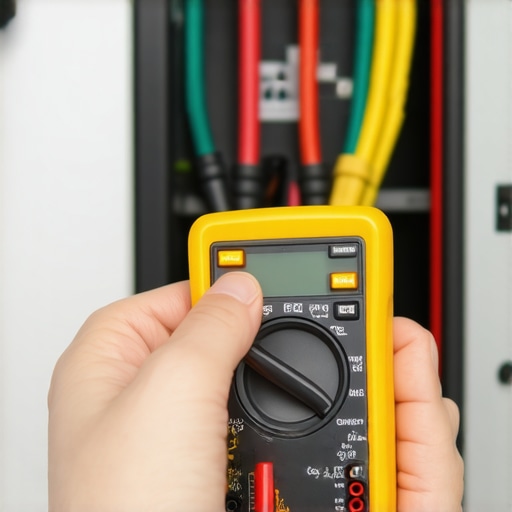 Using a Multimeter for Appliance Diagnosis Person testing electrical wiring of appliance with a multimeter