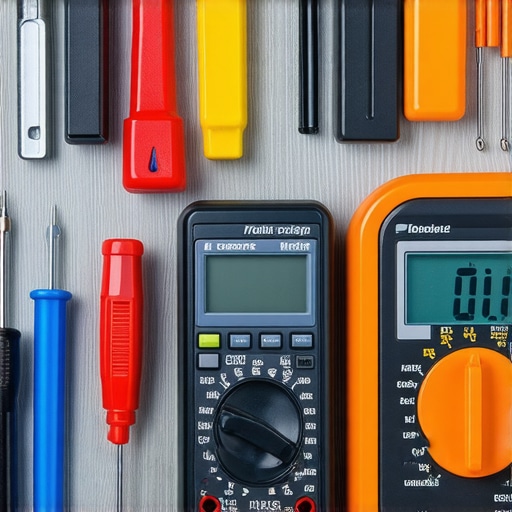 Toolkit with multimeter, screwdrivers, and anti-static wrist strap ready for appliance maintenance.
