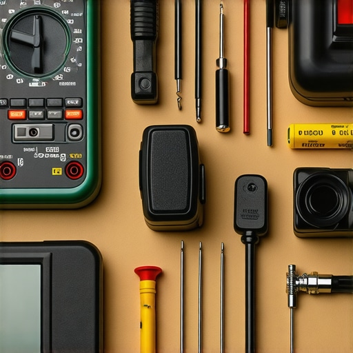 A comprehensive set of appliance repair tools including multimeter, ultrasonic cleaner, and inspection camera.