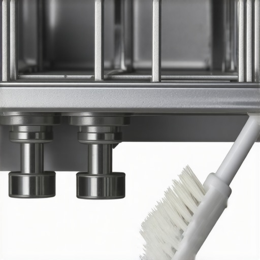 Owner cleaning dishwasher spray arm nozzles with toothpick and brush