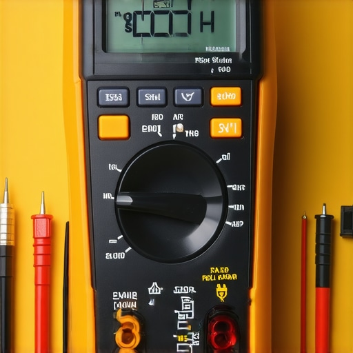 Multimeter testing an oven sensor Person using a multimeter to test a dishwasher temperature sensor