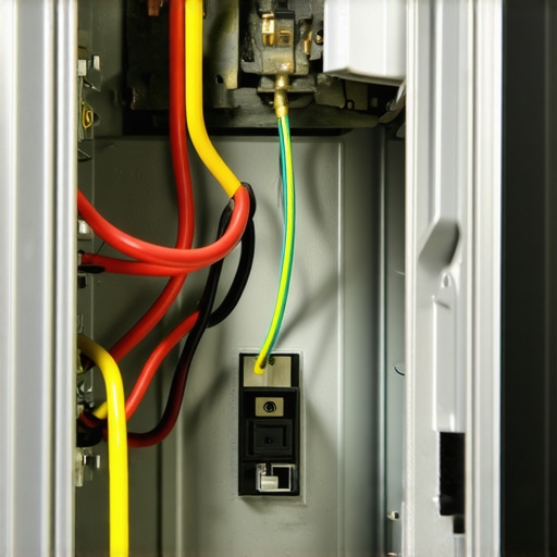 Technician testing oven wiring connections with a multimeter.