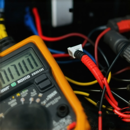 Using a Multimeter for Appliance Diagnostics A person testing an oven temperature sensor with a digital multimeter in a well-lit kitchen