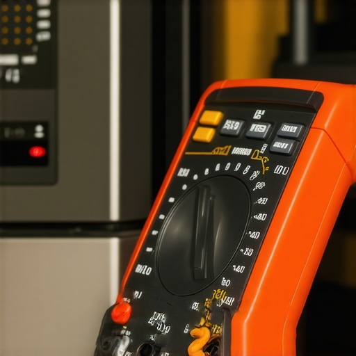 Person using multimeter to test dishwasher wiring for faults