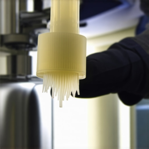 A hand using a small brush and vinegar soak to clean dishwasher spray nozzles for better cleaning and smell removal.