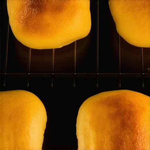 An oven interior with uneven browning on baked items indicating temperature hotspots.