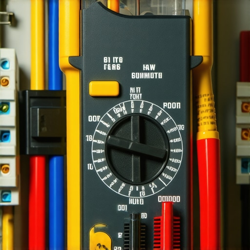 A technician using a multimeter to test electrical wiring in an appliance