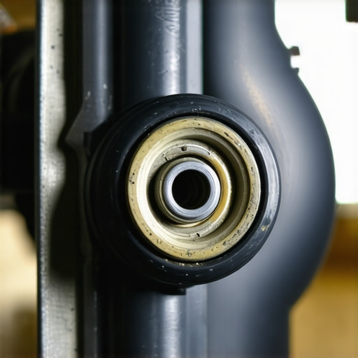 A close-up view of a steam oven check valve with mineral deposits and a damaged seal.