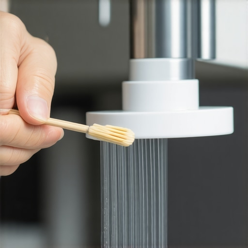 Person cleaning debris from dishwasher spray arm holes
