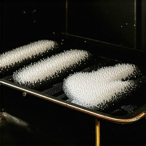 Close-up of a failing oven bake element showing a white hot spot or physical blister