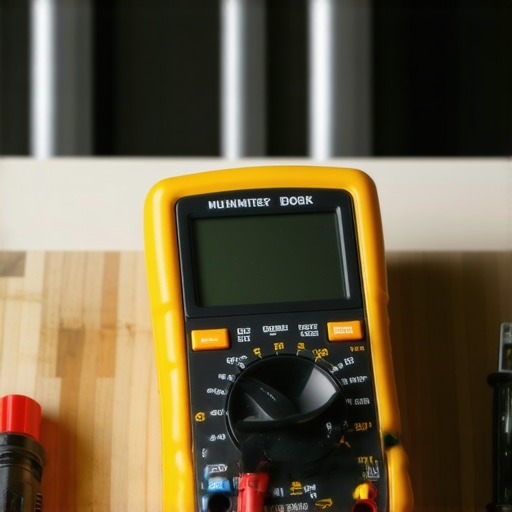 Multimeter testing an oven heating element with repair tools nearby