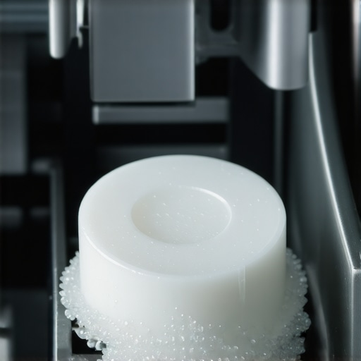 Close-up of a stuck dishwasher detergent door with mineral scale and soap residue