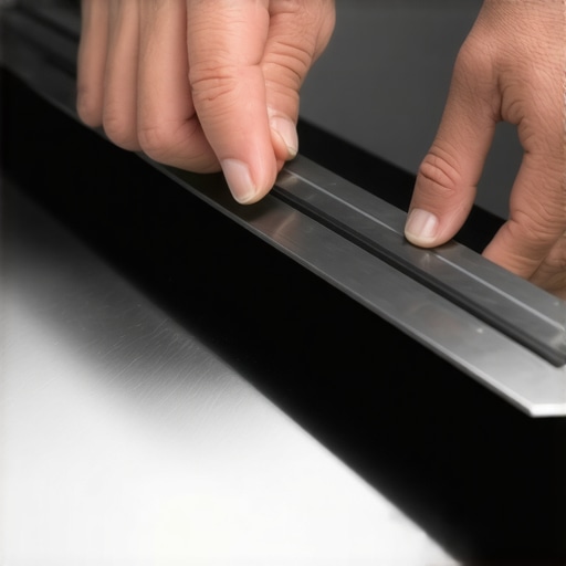 Hands pressing a rubber seal into a dishwasher door frame