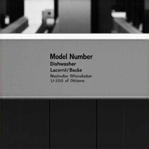 A clear photo showing where to find the model number on a dishwasher door frame.