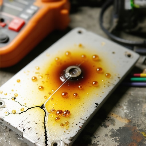 Close-up of a damaged bake element with blisters indicating internal failure despite continuity.