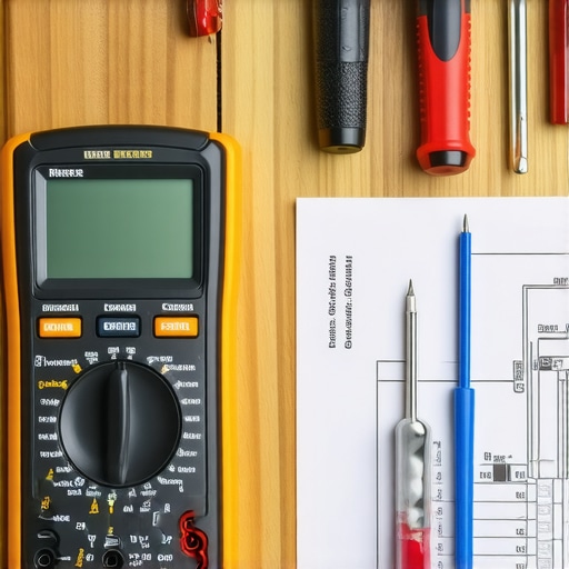 Close-up of a multimeter and nut drivers used for oven and dishwasher repair.