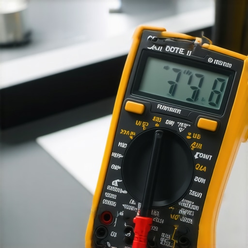 Professional Dishwasher Component Diagnostics Close-up of testing a dishwasher heating element with a multimeter for electrical continuity.