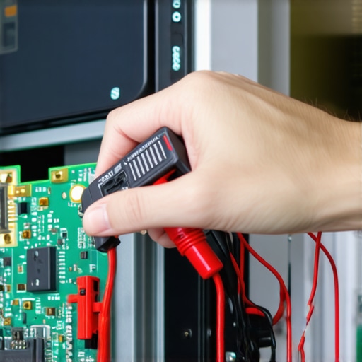 Technician testing an oven control board with a multimeter