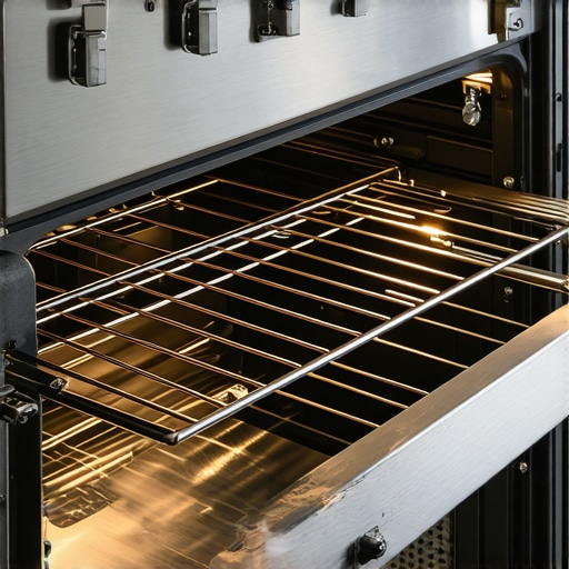 Close-up of a telescopic oven rack slide removal