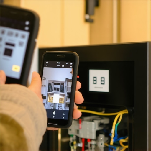 Close up of smartphone photographing oven high limit thermostat connectors