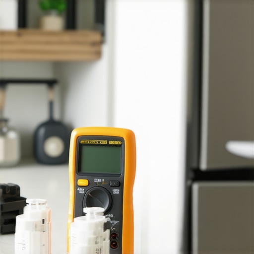 Testing Appliance Safety Fuses A technician using a multimeter to check continuity on a dishwasher thermal fuse.