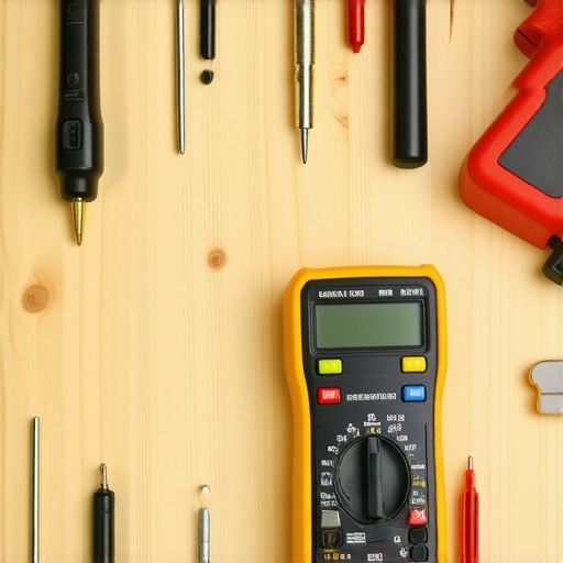 A digital multimeter being used to diagnose a faulty dishwasher door latch switch.