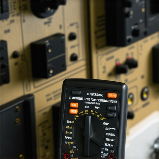 A diagnostic multimeter checking the electrical continuity of an appliance control board to find a stuck relay.