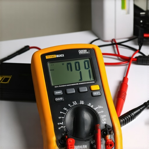 Technician using a multimeter to diagnose a failing gas oven igniter