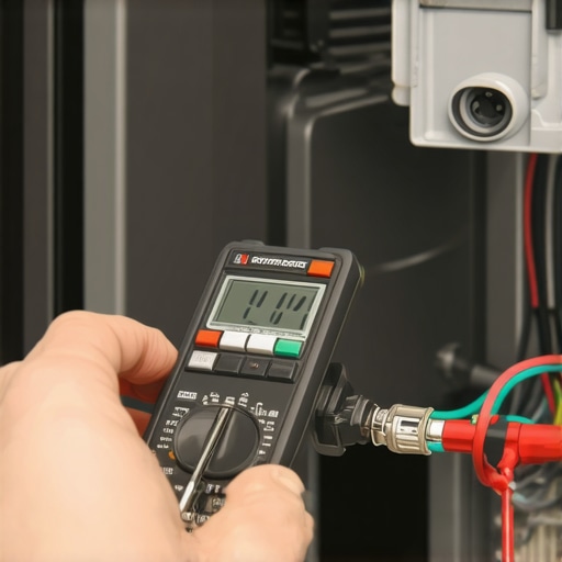 Testing dishwasher dispenser continuity Close up of multimeter probes testing a dishwasher soap dispenser electrical connection