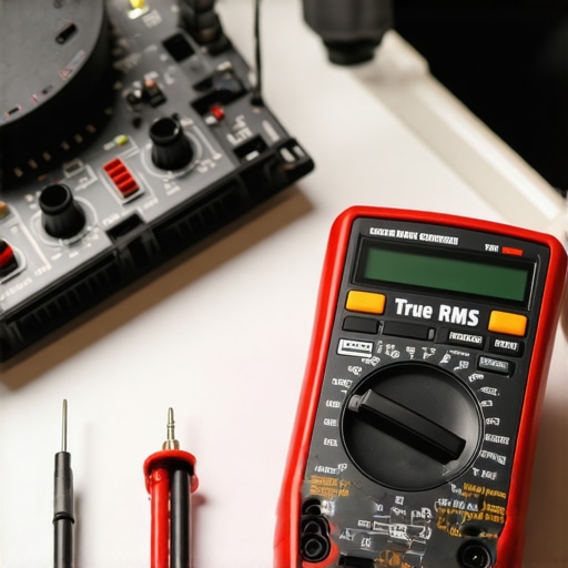 A professional digital multimeter being used for appliance repair diagnostics.