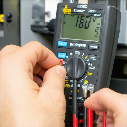 Professional multimeter testing dishwasher parts