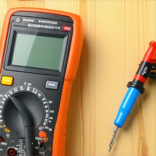 Technician testing oven sensor resistance with a digital multimeter