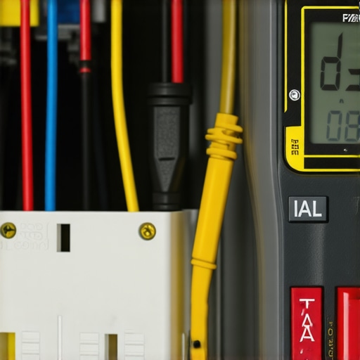 Using a Multimeter for Advanced Dishwasher Diagnostics A digital multimeter being used to test a dishwasher heating element for continuity.