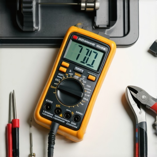 Close up of a digital multimeter testing a heating element for continuity and resistance