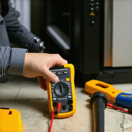 Using a Multimeter for Dishwasher Diagnostics Person testing dishwasher float switch for continuity with a digital multimeter.