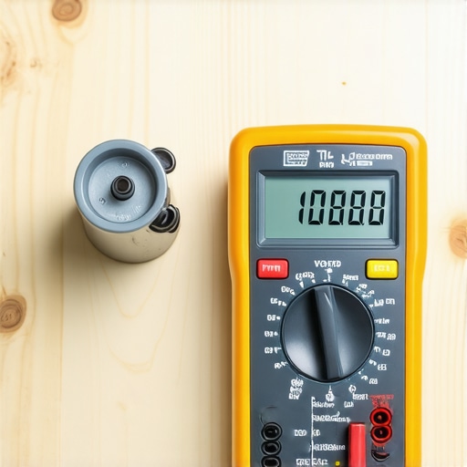 Close-up of a multimeter testing an oven temperature sensor probe