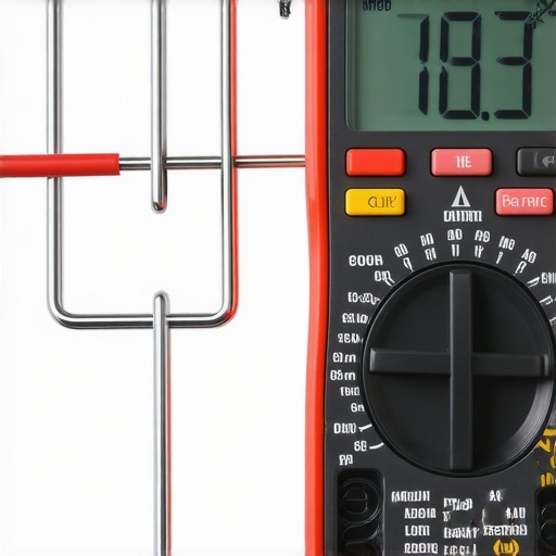 Close up of a multimeter testing an oven element for resistance